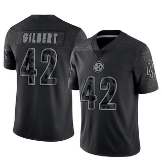 Limited Zyon Gilbert Men's Pittsburgh Steelers Reflective Jersey - Black